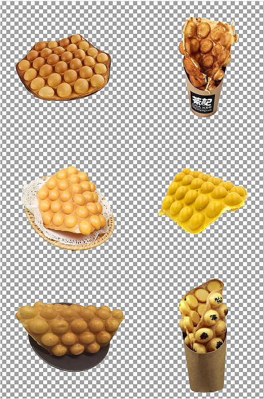 圆形鸡蛋仔小吃素材