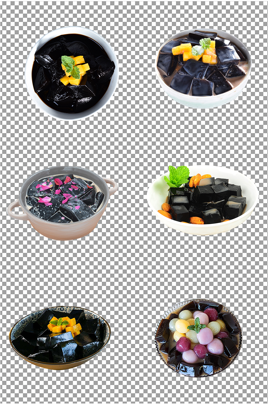 夏季黑凉粉烧仙草素材