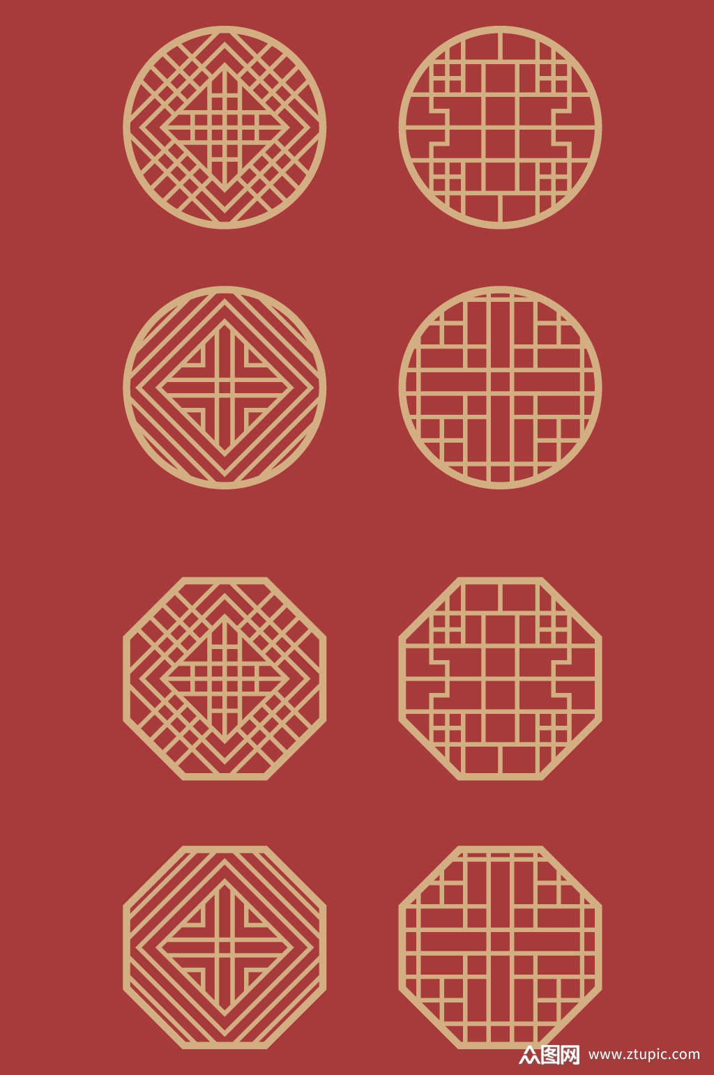 中式传统窗花素材