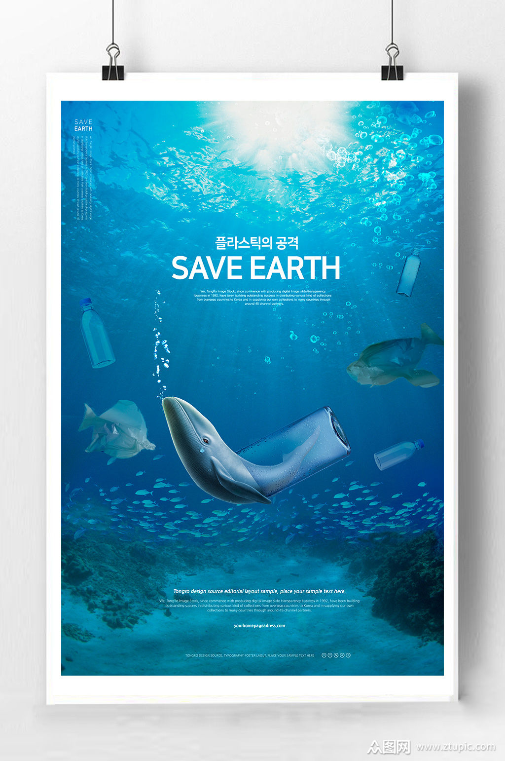 爱护海洋生物宣传海报
