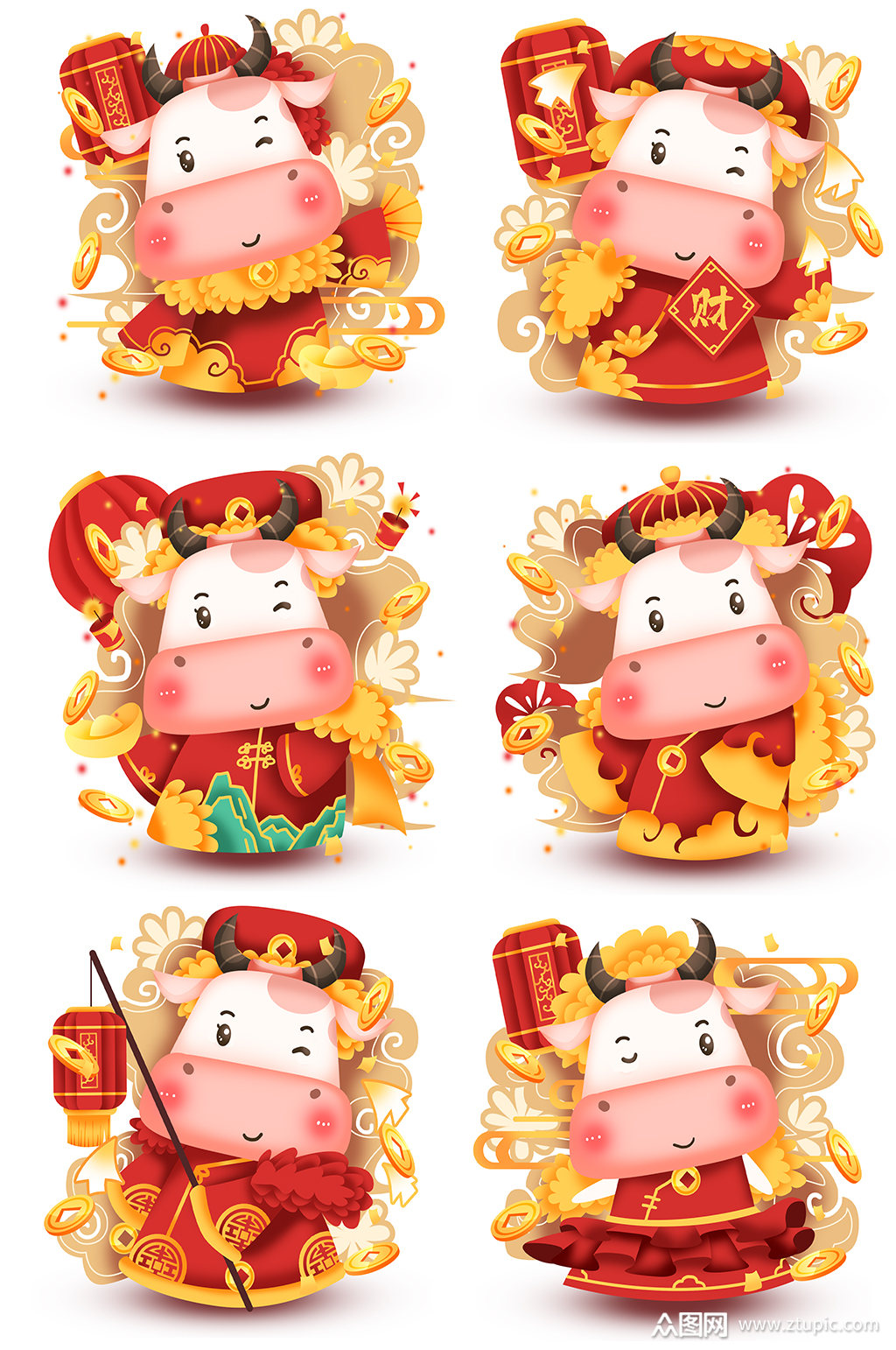 2021牛牛免扣素材春节素材