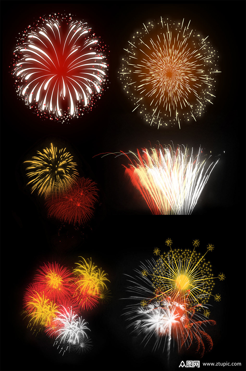 彩色烟花免扣素材