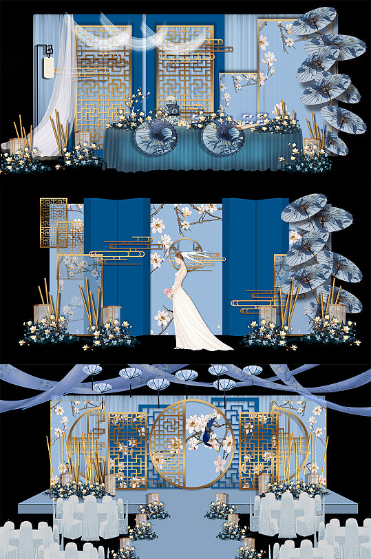 中式现代婚礼舞美-众图网