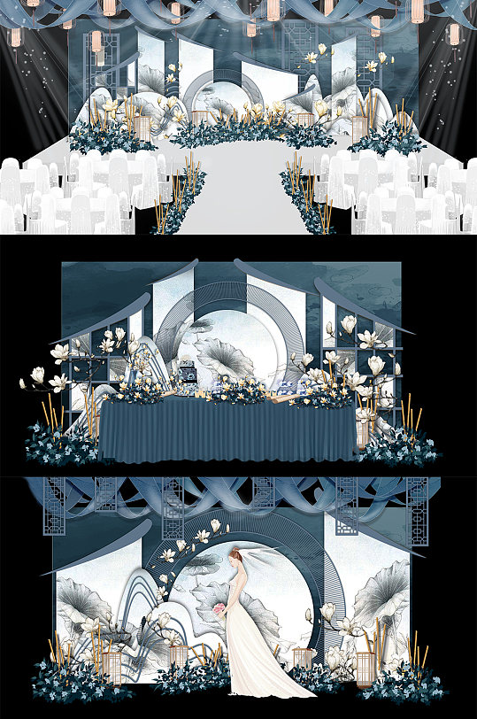 现代中式婚礼舞美-众图网