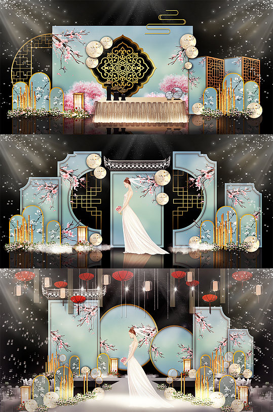 新中式婚礼舞美主题-众图网