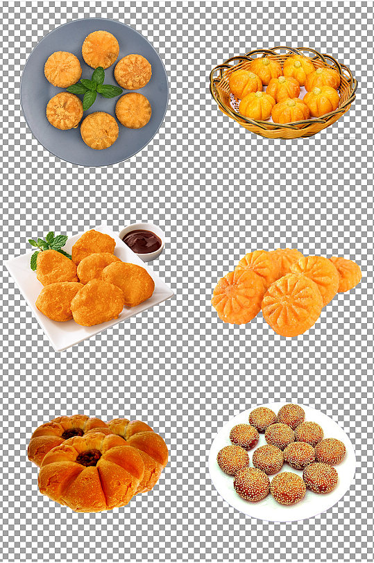 油炸南瓜芝麻饼素材