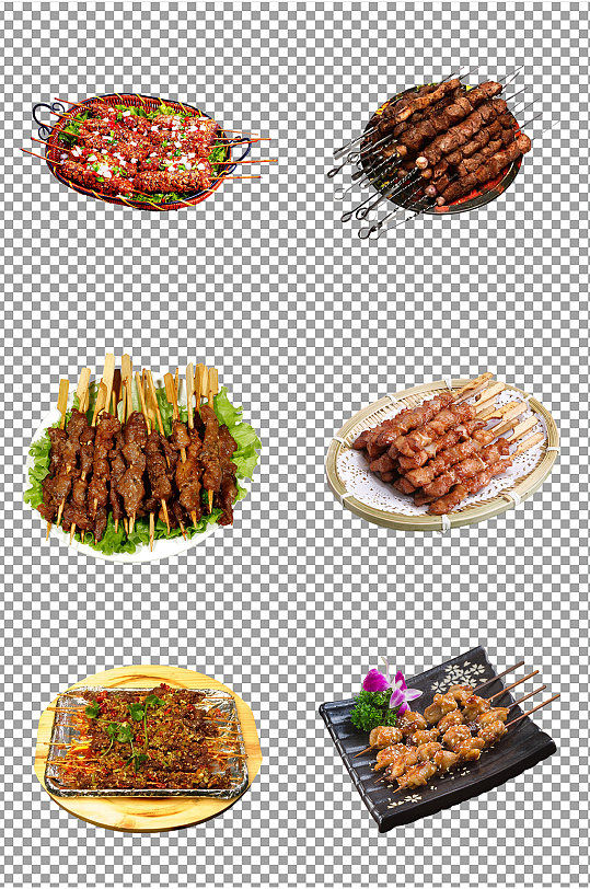 烤串肉串美食素材