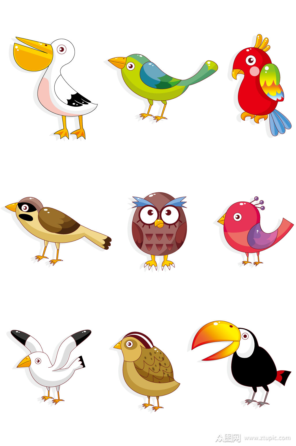 鸟类动物矢量素材