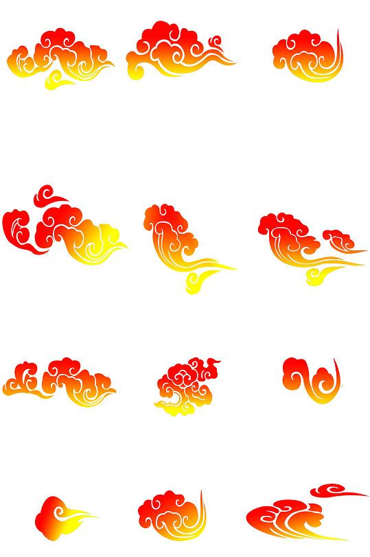 红色祥云免扣素材