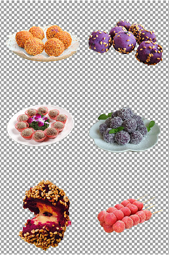 紫薯球甜品免扣素材