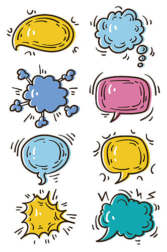 彩色气泡对话框素材