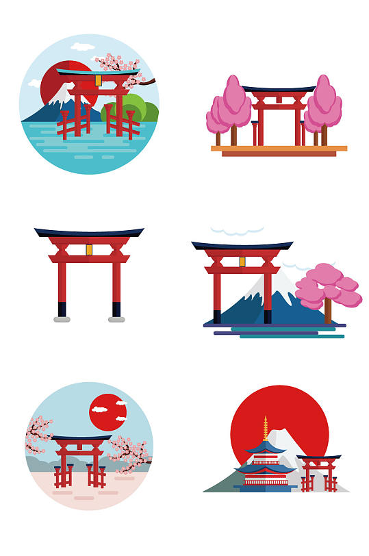 日本旅游景点标识素材