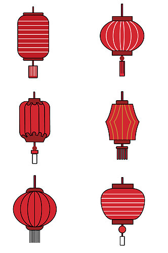 传统灯笼免扣素材 灯笼矢量图