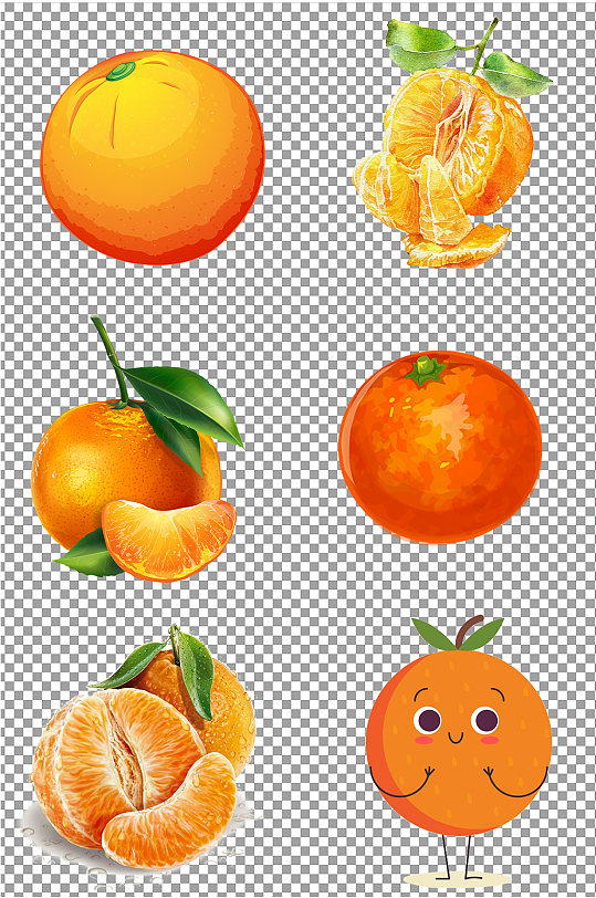 手绘水果橘子素材