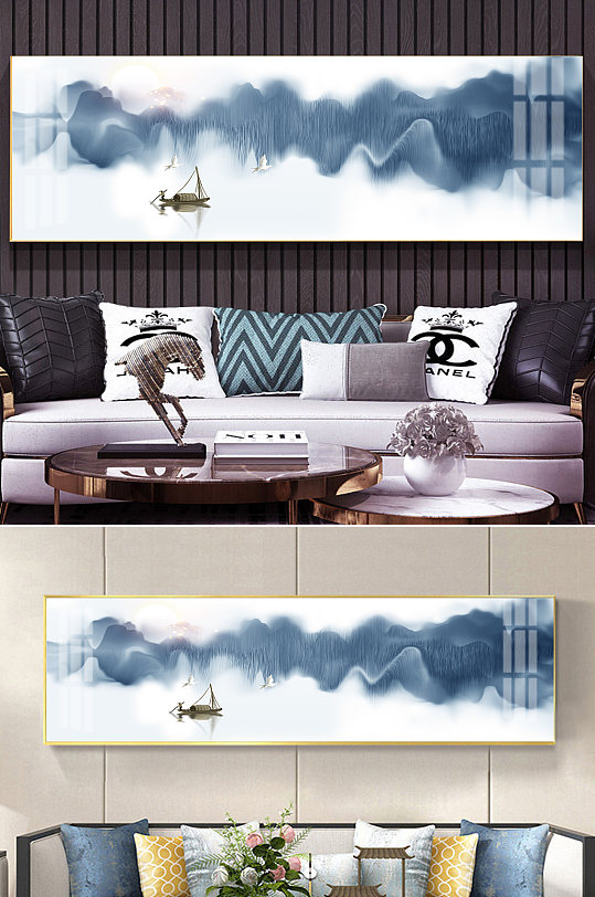 新中式意境山水挂画-众图网