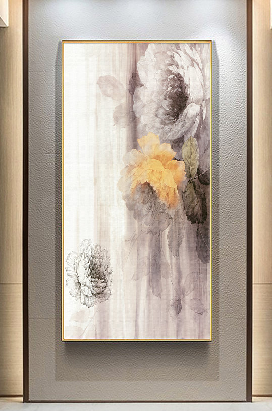 牡丹花玄关装饰画-众图网