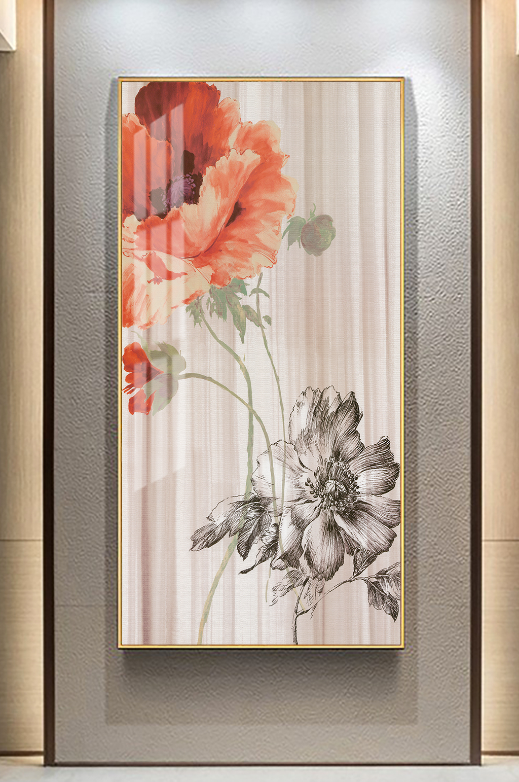 牡丹花植物装饰画素材