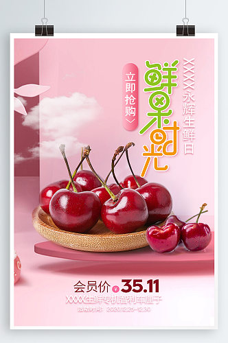 樱桃水果宣传海报