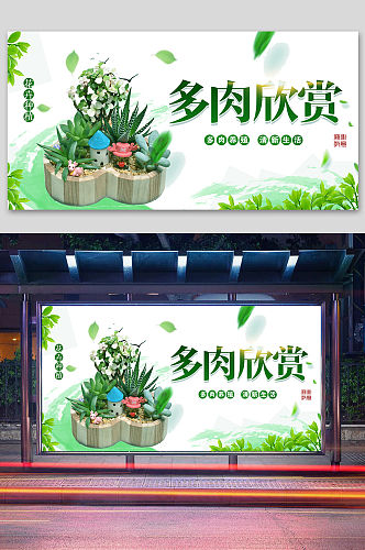 多肉植物宣传展板