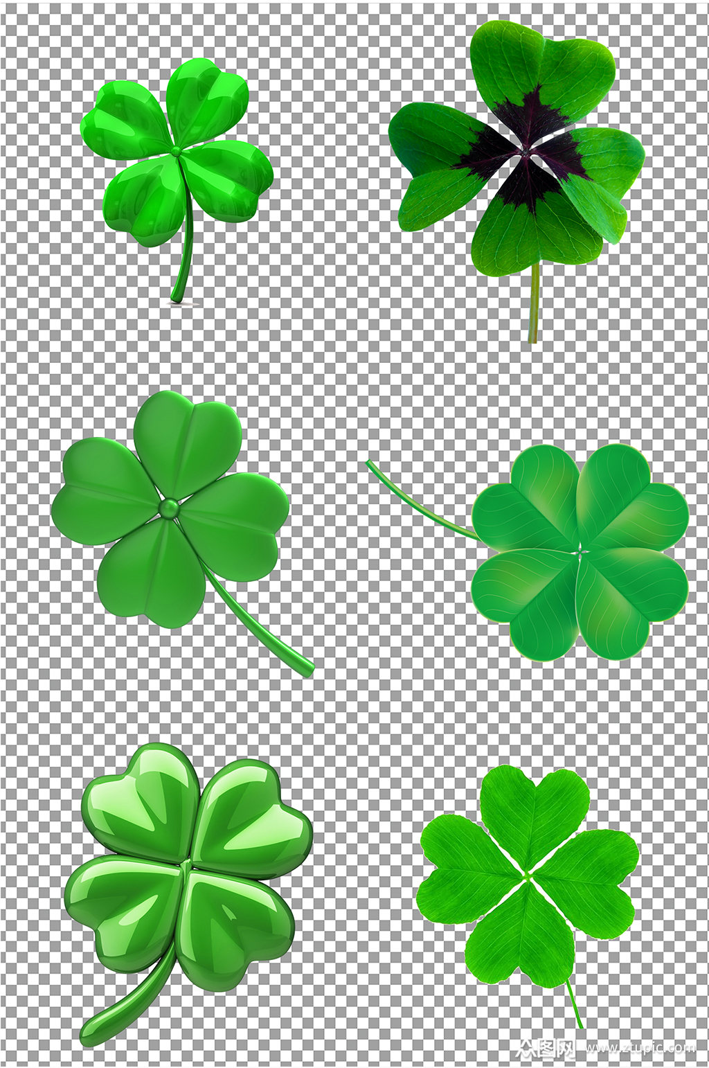 绿色四叶草植物素材