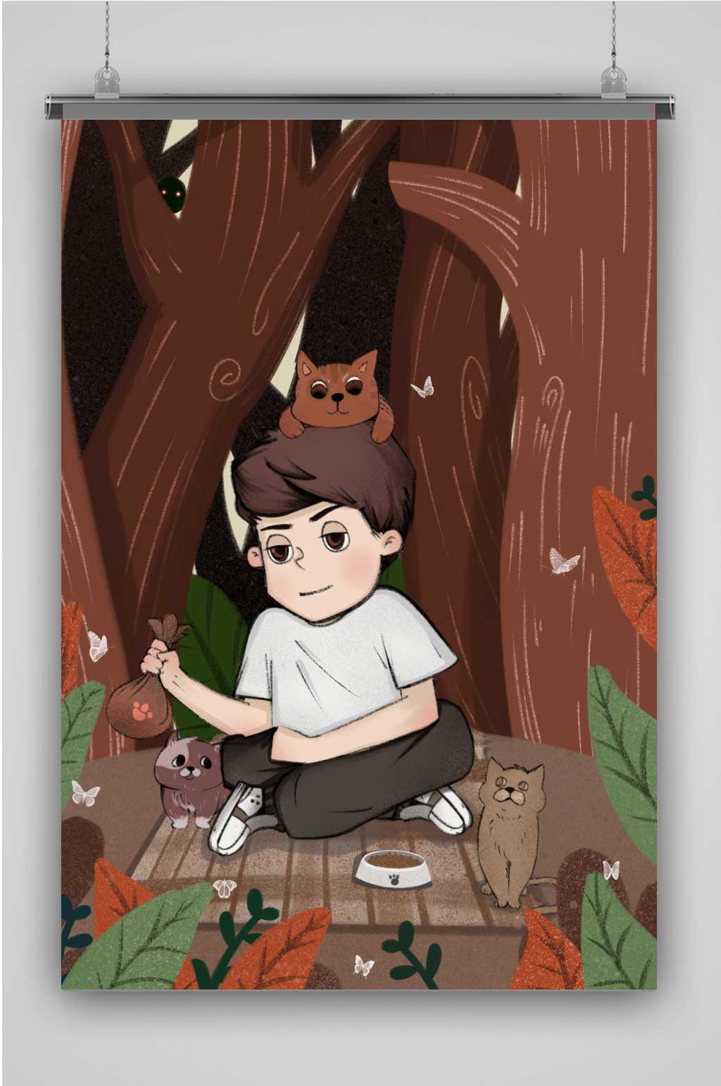 创意午后丛林喂猫