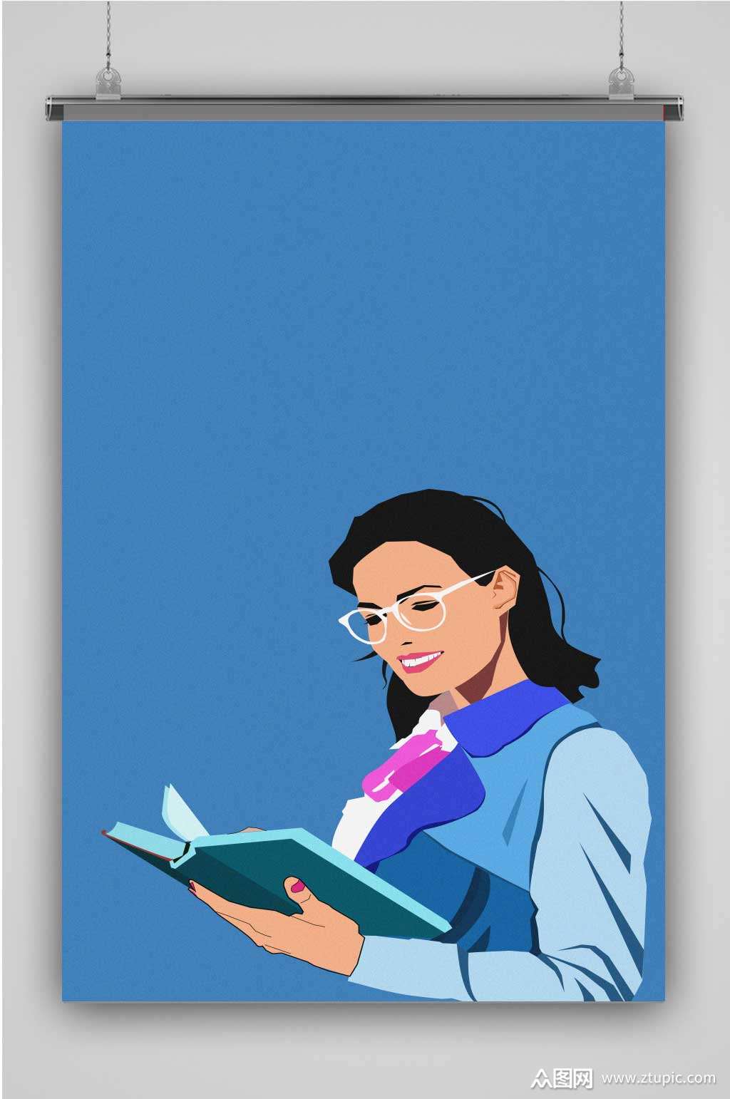 人物创意卡通手绘抽象插画海报