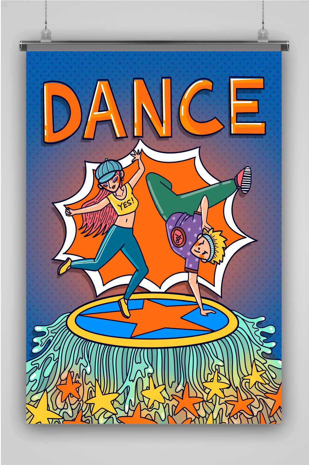 舞蹈比赛海报手绘图片
