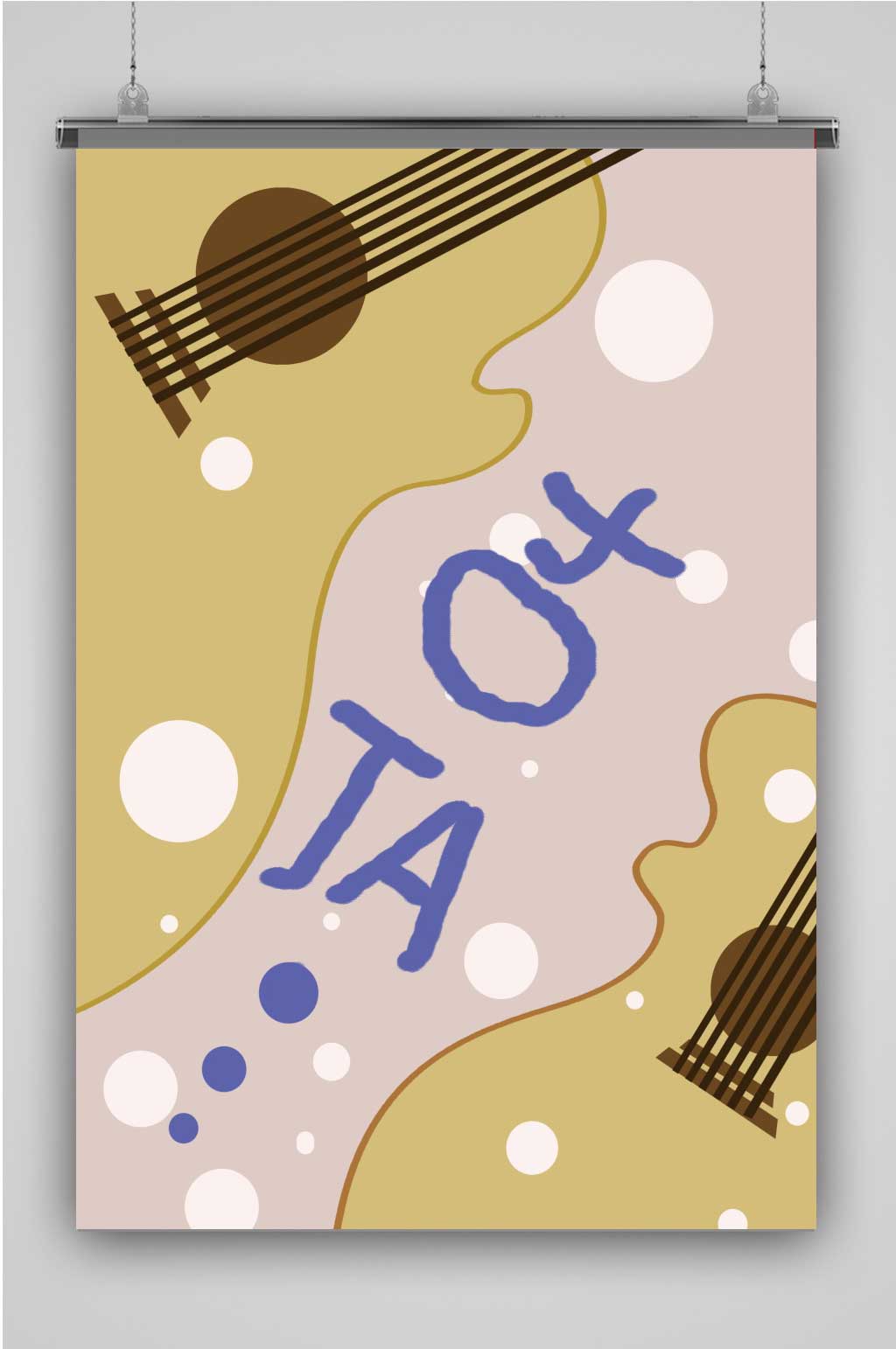 原创创意插画乐器 吉他海报