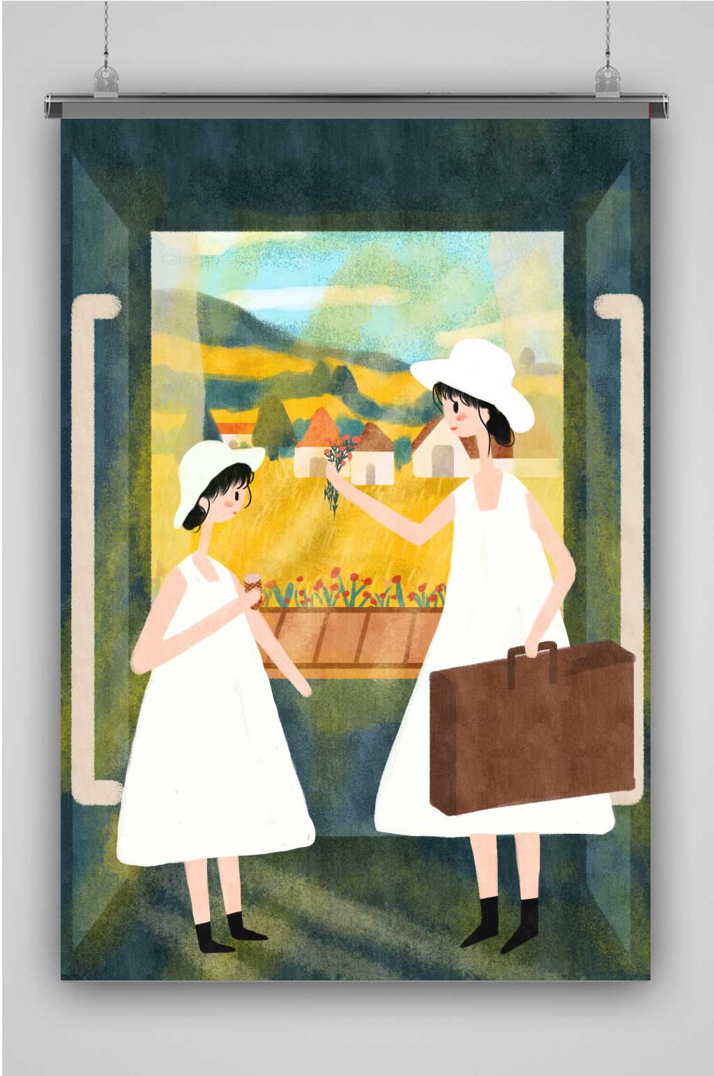创意卡通手绘抽象插画海报芒种素材