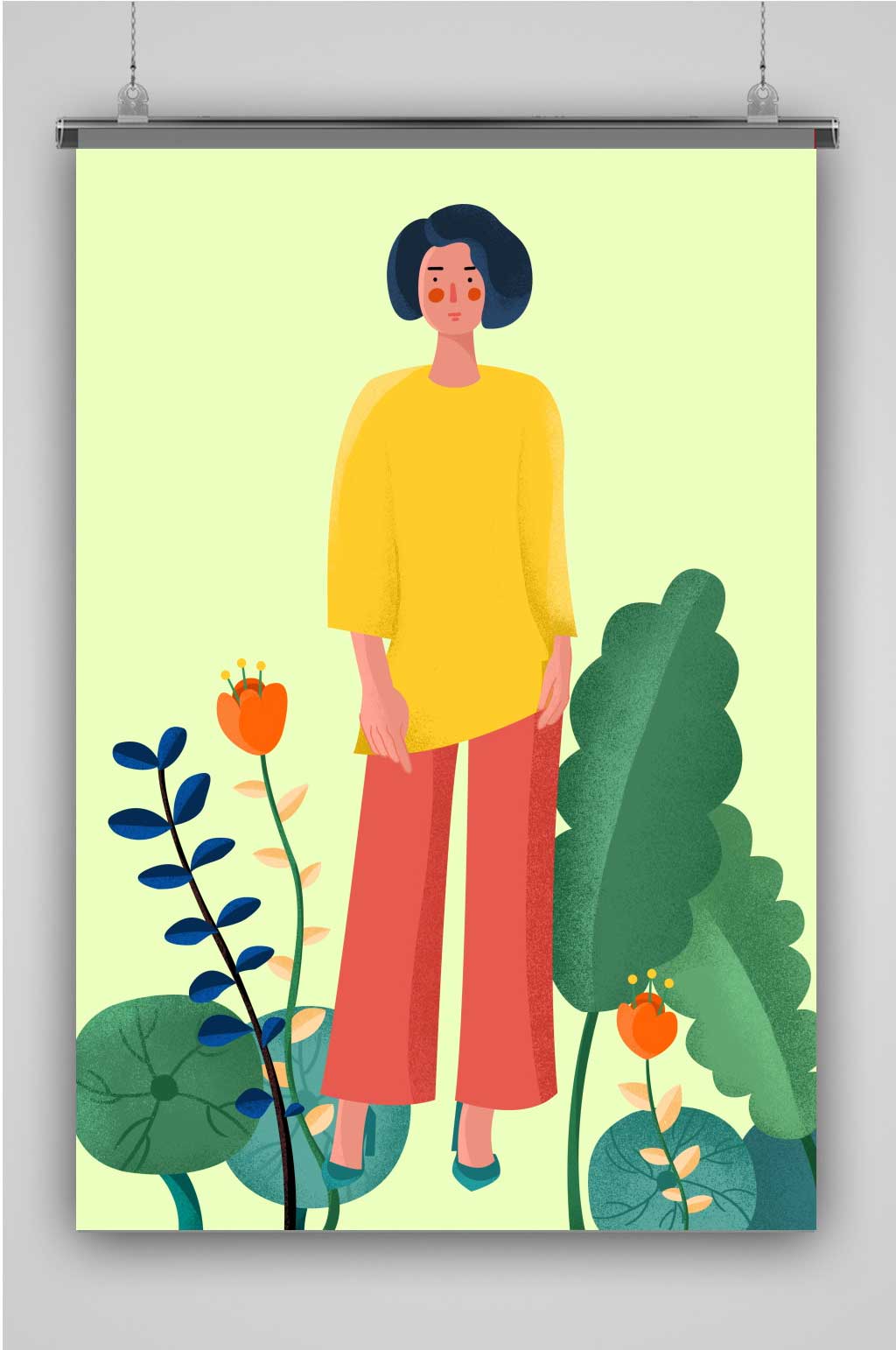 扁平风创意卡通手绘抽象插画海报素材
