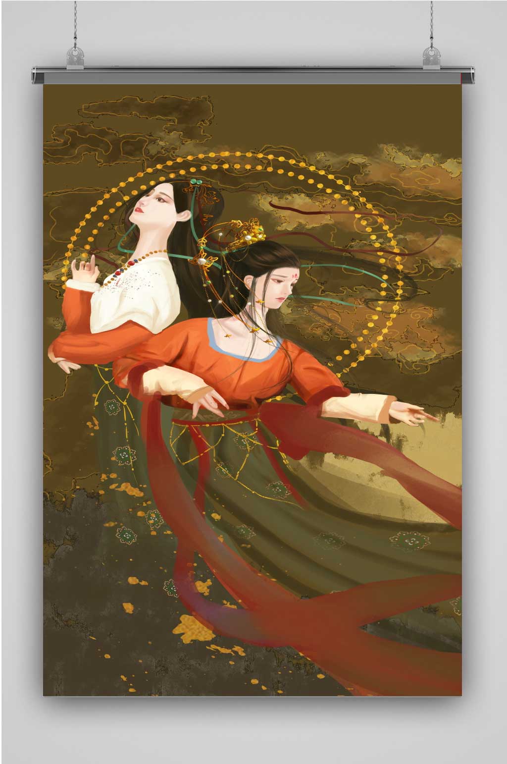 飞天创意卡通手绘抽象插画海报素材