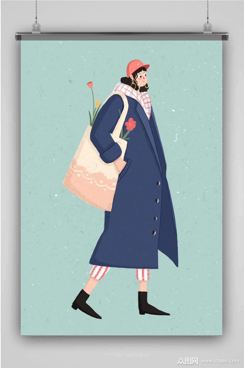 夸张人物创意卡通插画宣传海报