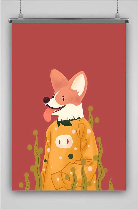 卡通秋田犬图片 卡通秋田犬素材下载 众图网