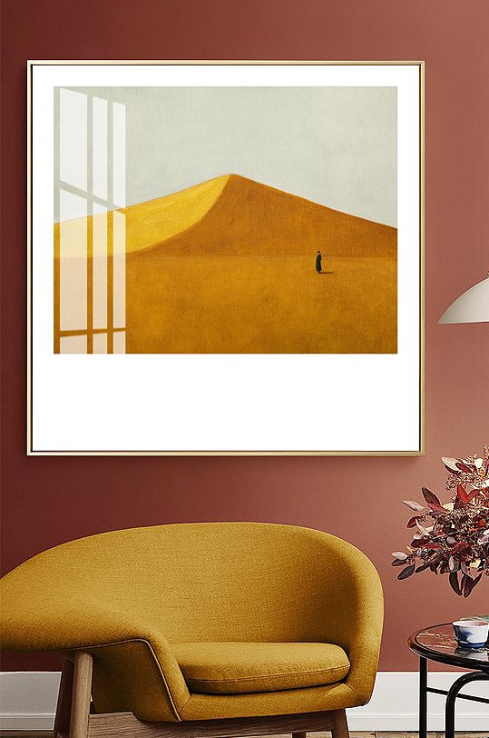 抽象沙漠油画小众装饰画