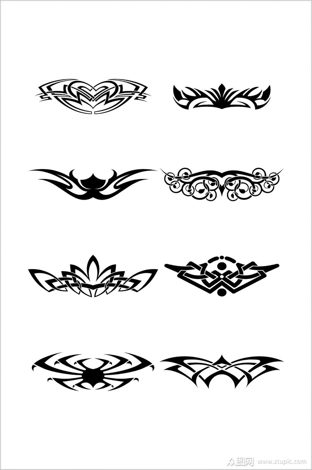 纹身花纹刺青原素矢量素材