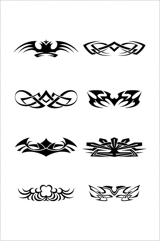 纹身花纹设计矢量图