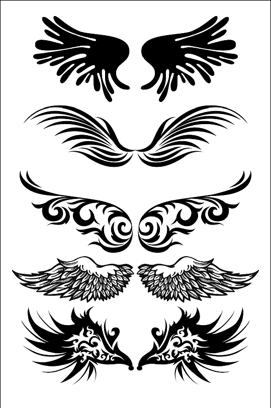 矢量翅膀简洁大气刺青