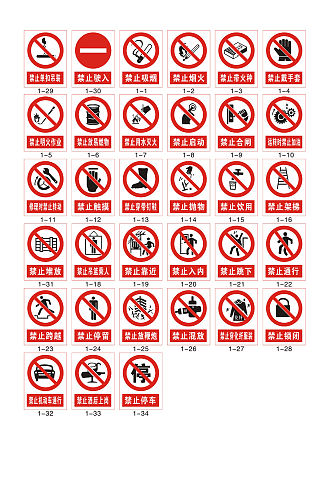 禁烟标识禁止标识系列安全标识