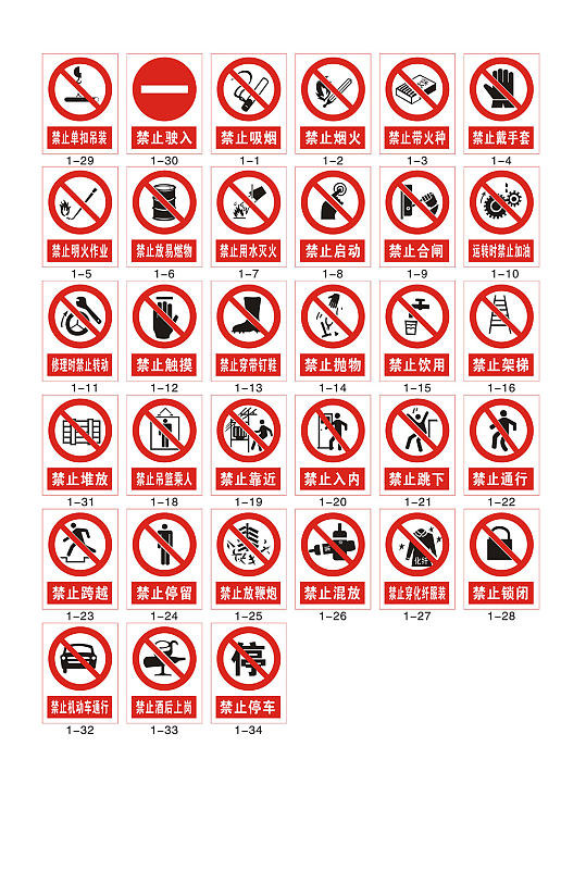 禁烟标识禁止标识系列安全标识