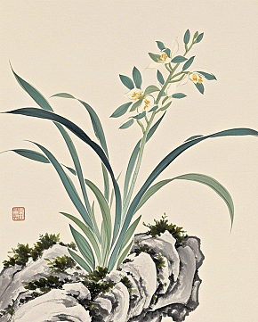 国画兰花一枝不要兰花花朵只需要兰花素材下载-众图网