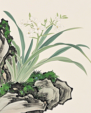国画兰花一枝不要兰花花朵只需要兰花素材下载-众图网