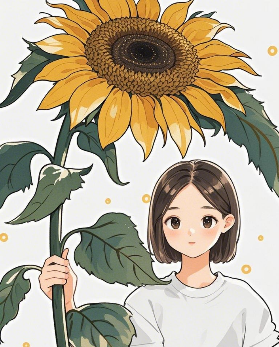 一个可爱的女生留着短发温柔温暖手素材