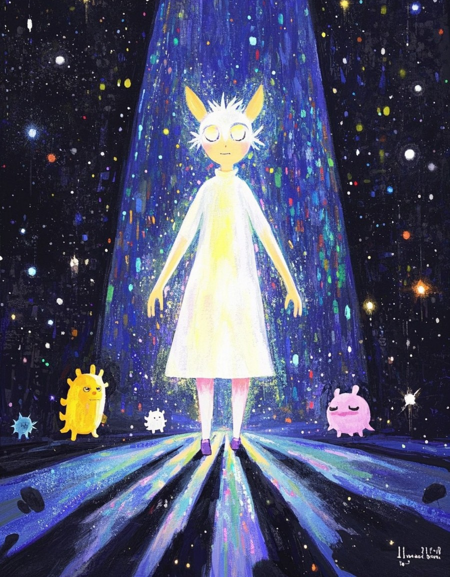 小怪兽各种造型卡通插画抽象画板亮片流光溢素材