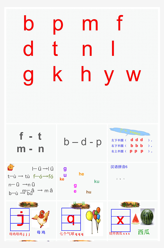 汉语拼音卡通一年级语文教师说课教学课件-众图网