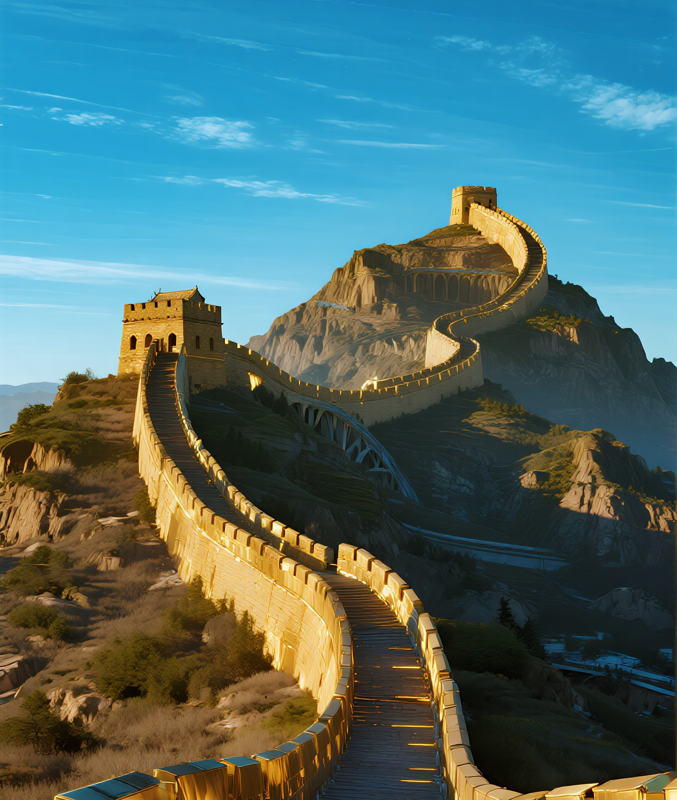 科技感万里长城图片素材