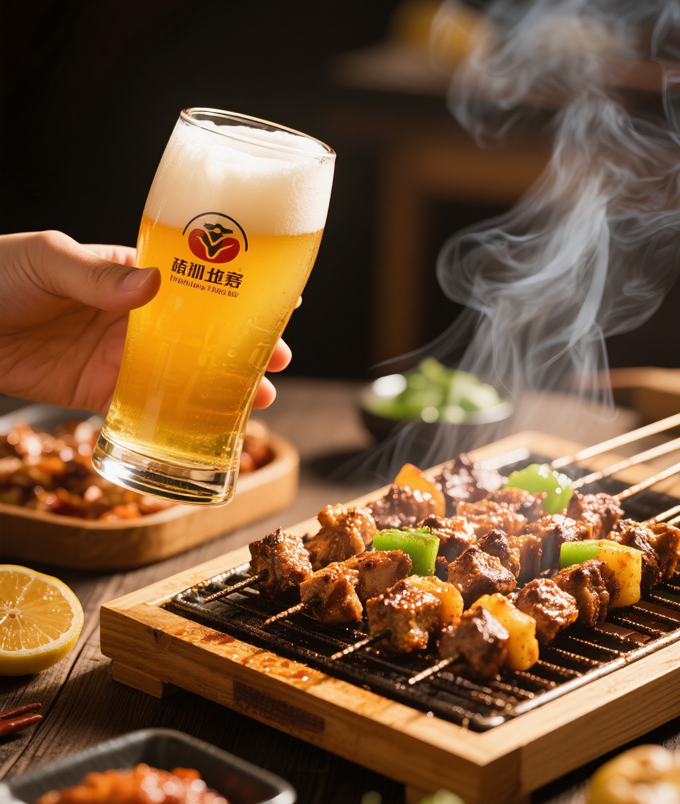 烧烤加啤酒高清图片素材