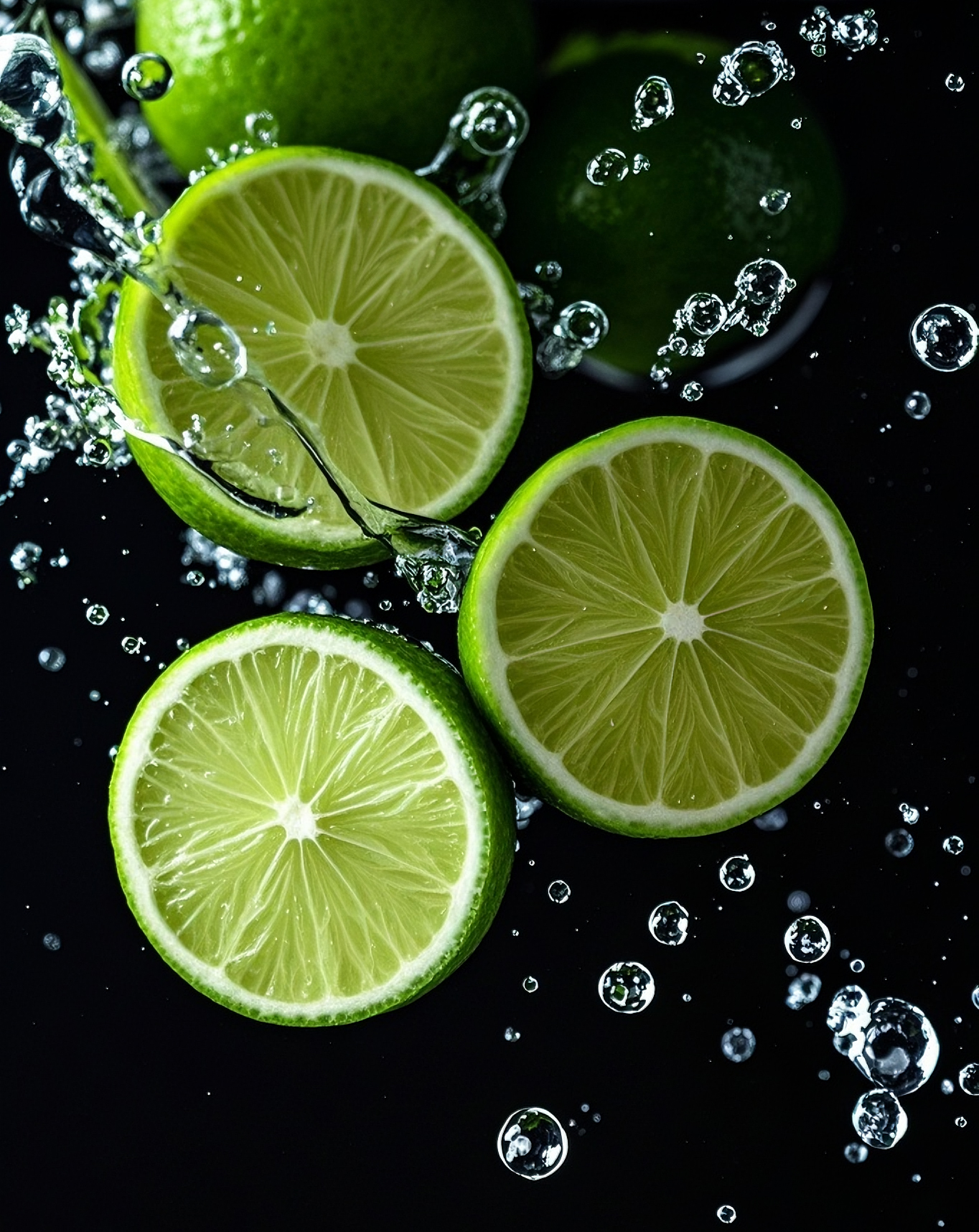 水中青柠檬图片素材素材
