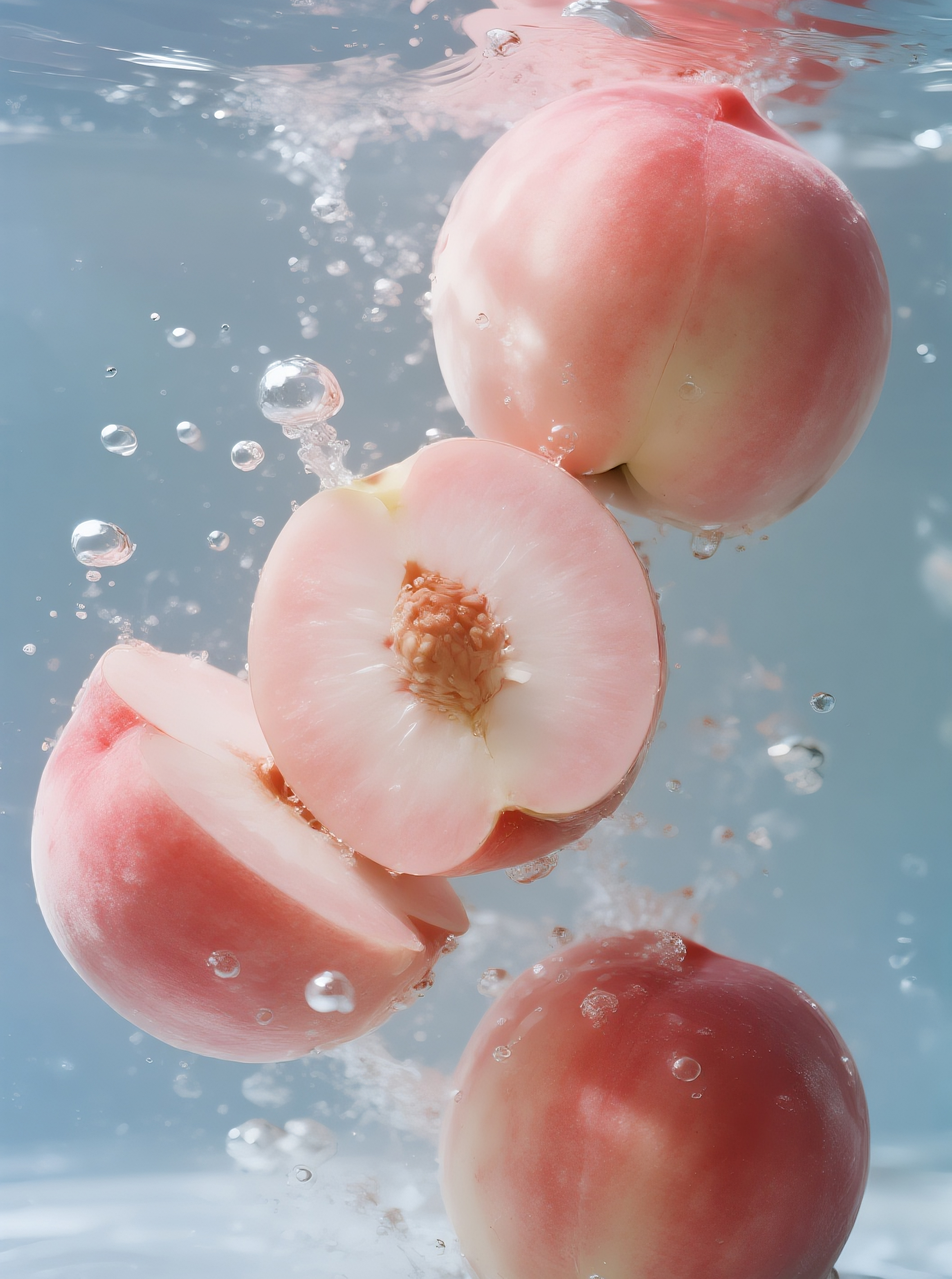 水中水蜜桃图片素材素材