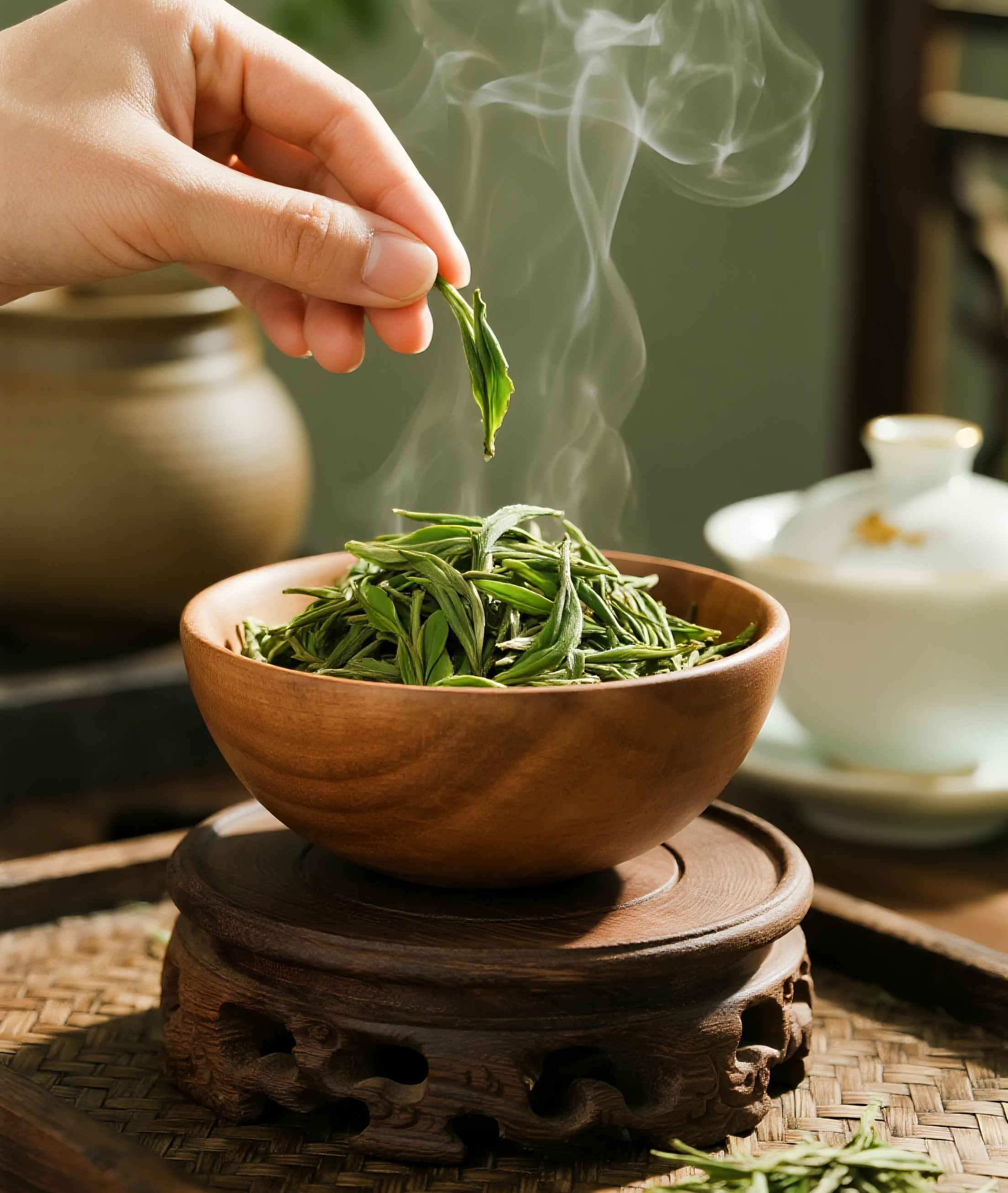 新鲜嫩绿的绿茶图片素材
