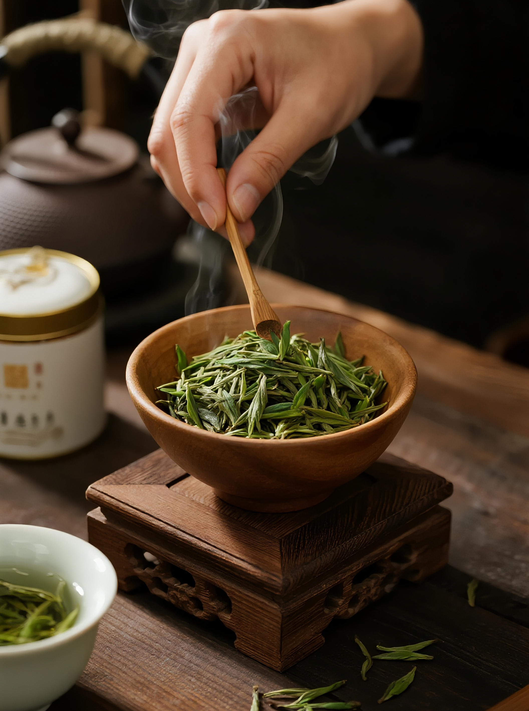 新鲜嫩绿的绿茶高清图片素材